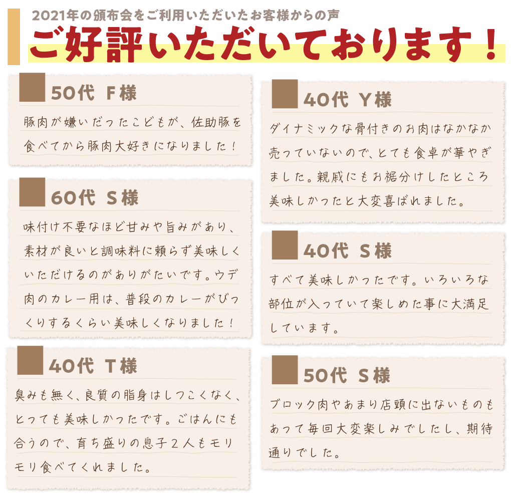 お客さまの声をご紹介しております